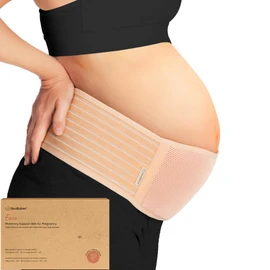 KeaBabies - Banda de maternidad para el embarazo, cinturón de apoyo para el vientre suave y transpirable para el embarazo, bandas de apoyo pélvico, correa para el abdomen para pantalones, soporte para la espalda para el embarazo (marfil clásico, XL)