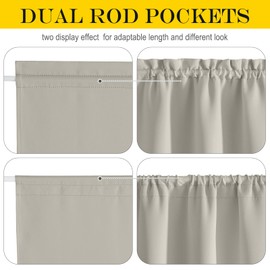 NICETOWN Natural Door Window Curtains for Doorway, Farmhouse French Door Curtain Thermal Insulated Blackout Door Shade for Patio Kitchen Bathroom Door Window, 1 Panel, 36" W x 80" L