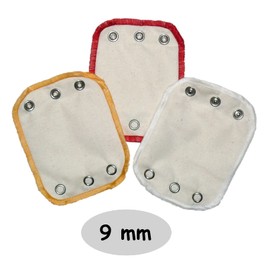 Kabea Organic Cotton Body Extensions 3 Pack (3 x Same Snap Size) (9 mm - Large Button Size, White/Yellow/Red)