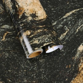 FANCYEASY Glossy Black Marble Contact Paper for Countertops Waterproof Marble Wallpaper Peel and Stick for Kitchen Self Adhesive Black Gold Wallpaper for Bathroom Removable Thick Vinyl Roll 15.7"x118"