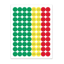 Hygloss Products - Pegatinas de comportamiento visual - calcomanía de incentivo para estudiantes y niños - Colores divertidos de semáforo - Rojo, amarillo y verde - calcomanía de 1/2 pulgada - 4 hojas