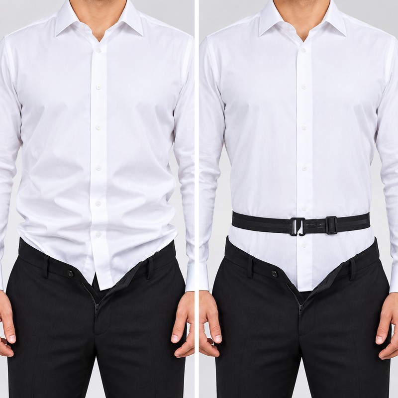 Men'S Nylon Shirt Stays with Anti-Slip Elastic Grip and Adjustable