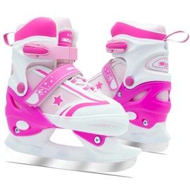 WELLWON Ice Skate for Kids Boys Girls, Adjustable Blades Iceskates, Ice Hockey Skates Size S for Beginner Age 4-6