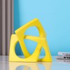 Modern Geometric Sculpture Yellow Knot Statue Decor, Home Yellow Bookcase