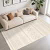 Season wind Washable Cream Neutral Area Rugs 5x7 Modern Soft