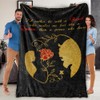 Premium Customized Beauty & Beast Blanket Gift for Valentine…… (Black,