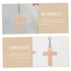 COHEALI 5sets Wooden Cross Keychain Craft Keychain Religious Charm Decor
