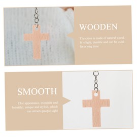 COHEALI 5sets Wooden Cross Keychain Craft Keychain Religious Charm Decor Bag Accessory 9pcs*5