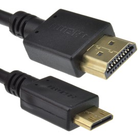Mini HDMI Male C Male to HDMI Male Cable Connection Cable Gold-Plated 2 m [2 Metres/2 m]