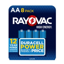 Rayovac High Energy AA Batteries (8 Pack), Double A Alkaline Batteries