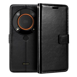 Shantime Leather Case Compatible with AGM Glory Qualcomm 5G, Business Design Magnetic Flip Cover with 3 Card Slots, Photo Frame, and Hidden Wallet(Black)