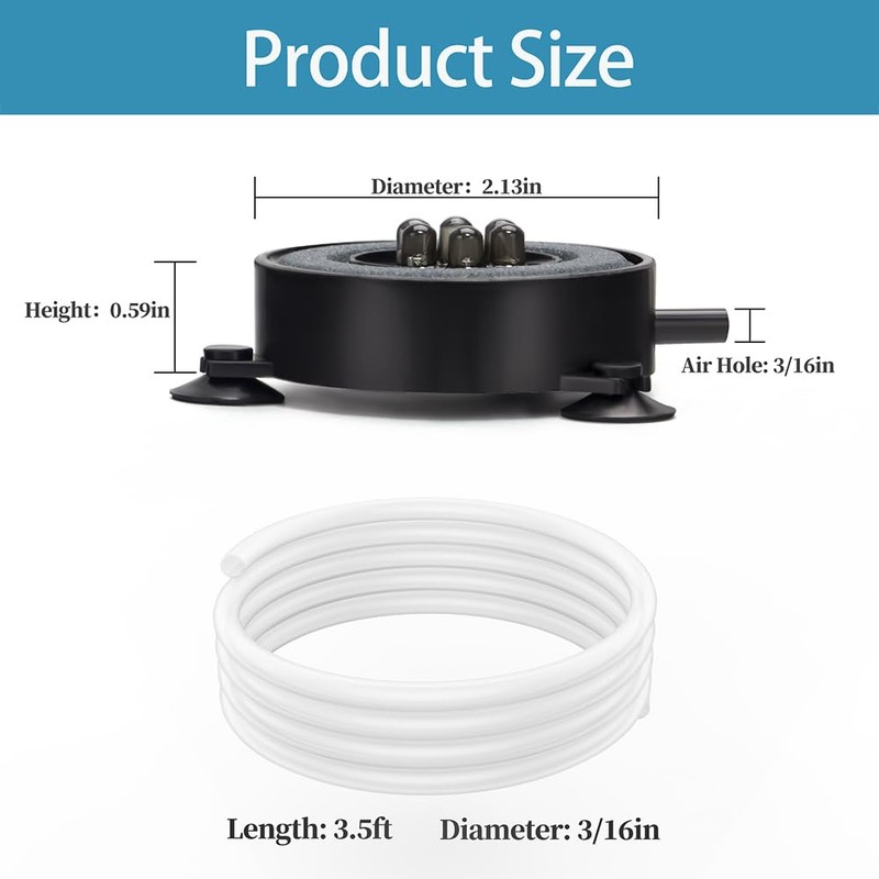 DaToo Aquarium LED Air Bubble Stone Disk Bubble Light 2