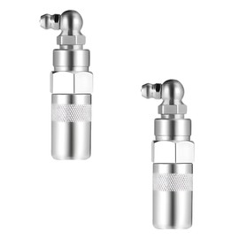 90 Degree Grease Coupler Fittings - Grease Gun Tips Adapter Snaps on to Grease Fittings in Tight Spaces - Grease Gun Coupler Adapter Accessories for Cars, Trucks, Farms or Industrial Use (2PCS)