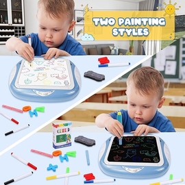 Cokzer Toys for 1-3 Year Old Girls, Drawing Board for Toddlers 1-3 with Magnetic Letters and Numbers for Toddler Toys, Girls Birthday Christmas Gifts for 1 2 3 Year Old(Blue)