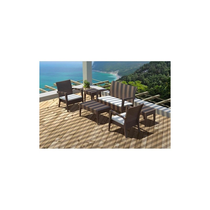 Compamia Miami Resin Patio Coffee Table in Brown