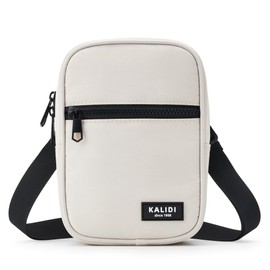KALIDI - Bolso bandolera pequeño para mujeres y hombres, riñonera de cintura multiposición con 2 correas ajustables, Crema, Una talla