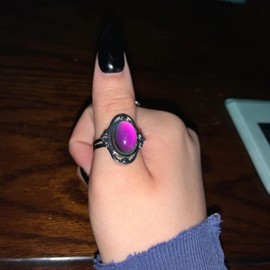 4-6 Pcs Mood Ring Color Changing Mood Rings for Women Adjustable Heart Shaped Nature Stone Ring Sunflower Cat Mood Ring Birthday Gifts for Women