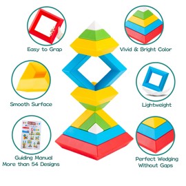 CYZAM 30PCS Building Blocks Pyramid Stacking Educational Toys Montessori Toys for 1 2 3 4 5 Year Old Boys Girls Toddlers Preschool Learning Activities STEM Sensory Toys Gifts for Kids