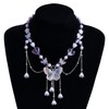Y2K Pink/Purple Butterfly Choker Necklace Imitaion Pearl Acrylic Love Heart