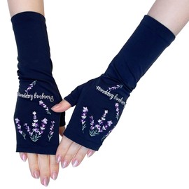 Milieu W6815-43 Arm Cover, UV Gloves, Cool to Contact, Short Length, Fingerless, UV Protection, Sun Protection, Absolutely No Burning, Prevents Stuffy, Smartphone Compatible, Driving, Stylish, Contact