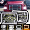 BRICOLOGHT Pair 7X6" 5X7 LED Headlights For Freightliner FL50 FL60