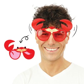 P'TIT CLOWN Fantasy Glasses - Funny Party Glasses - Adults - Perfect for Costume, Carnival, Cosplay, Cocktail Evening, Tropical Party - Plastic (Crab Glasses)