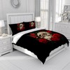Leleyouzer 3D Skull Bed Linen Set, Skull Pattern Gothic Duvet