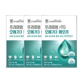 stomach biome WeBiome Premium rTG Omega3 Memory 780mg x 60 capsules (3) / JJ Mall / 위바이옴 프리미엄 rTG 오메가3 메모리 780mg x 60캡슐 3개 / JJ몰