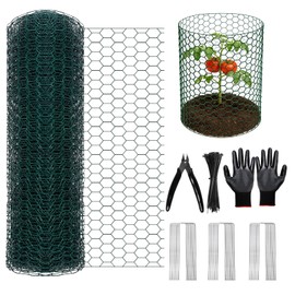 Chicken Wire for Floral Arrangements, 16x197in Chicken Wire Fencing, Green