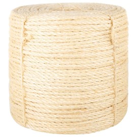 'vidaXL 25-meter Natural Sisal Rope 6mm - All-Weather Durability, Ideal for Gardening, Crafts, House Decor, Pet Toys, and Wedding Decorations