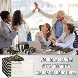 Thenshop 20 Pcs Employee Appreciation Gifts Team Gifts Bulk Planner 10 A5 Leather Notebooks and 10 Ballpoint Pen Set Christmas Thank You Gifts for Office Coworker(Black,Gel Pen)