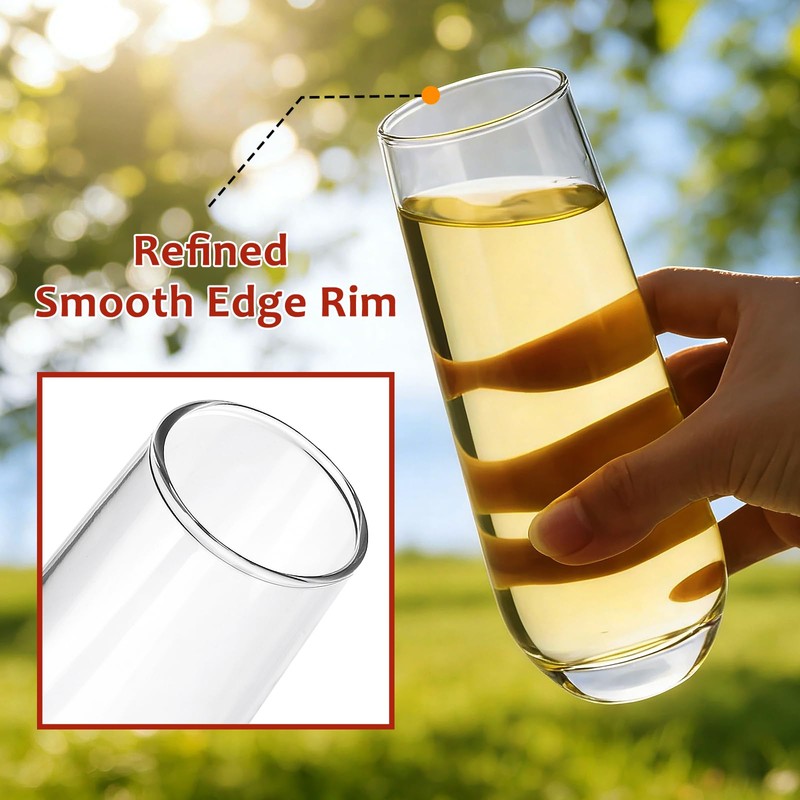 Ufrount Stemless Champagne Flutes Set of 16, 9.5 oz Champagne