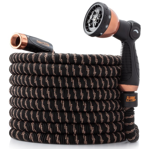 2024 Pocket Hose Copper Bullet With Thumb Spray Nozzle AS-SEEN-ON-TV Expands to 100 ft, 650psi 3/4 in Solid Copper Anodized Aluminum Fittings Lead-Free Lightweight No-Kink Garden Hose