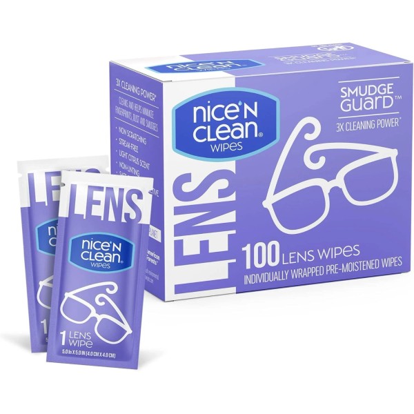 Branded Nice 'n Clean SmudgeGuard Lens Cleaning Wipes (100 Total