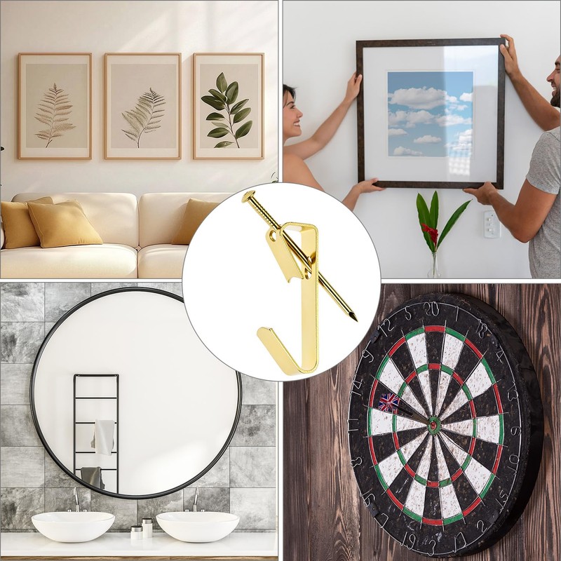 QWORK Picture Hangers 100 lb, 20 Pieces Heavy-Duty Picture Hooks