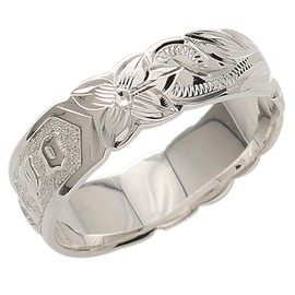 [BreezyIsland] Hawaiian Jewelry Ring Kuuipo BK Scroll Silver 925, Sterling Silver, No Gemstone