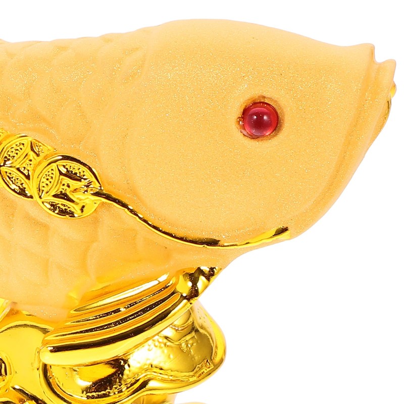 GANAZONO Feng Shui Wealth Arowana Fish Lucky Fish Statue Figurine