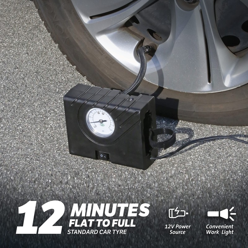 Slime 40061-95 Tyre Inflator, Power Sport, Compact, Lightweight, Analogue, includes