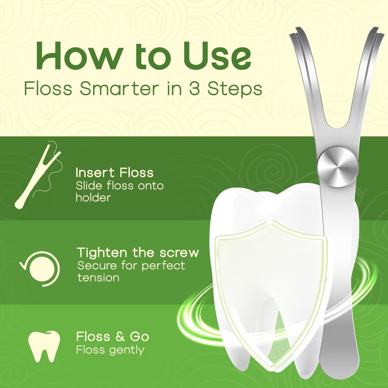 Dental Floss Holder, Refillable & Reusable Floss Pick - Dental