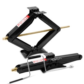 FROSTYRIDER RV Trailer Camper Stabilizer Leveling Scissor Jacks, 5000LBS Load Capacity RV Scissors Jack, Adjustable Jack Stands with Screw Mechanism, MAX 24-inch Extension, w/Handle - 1Pack