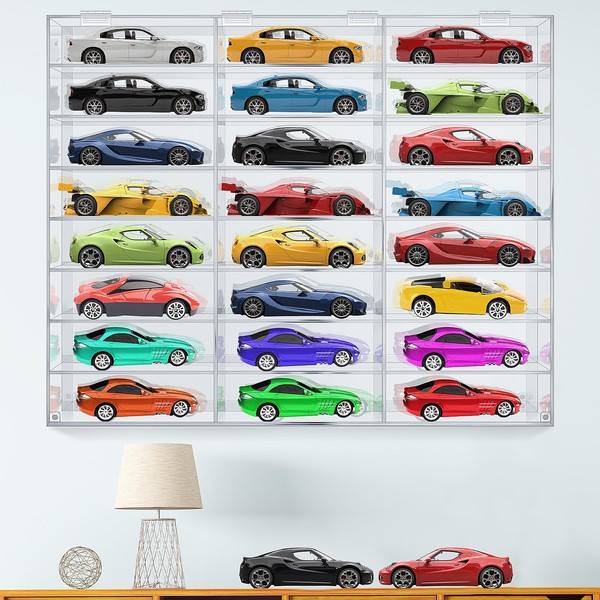 Juexica Clear Acrylic Toy Car Display Case Toy Car Display