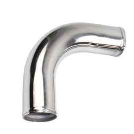 AotoKoop OD 3.5" (89mm) Intake Pipe 90 Degree Aluminum Elbow, Aluminum Alloy Intercooler Pipe Polished Finish