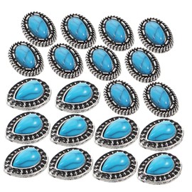 WOONEKY 20Pcs Retro Turquoise Nail Charms Elegant Vintage Nail Art Decorations Unique Manicure Accessories for Women Dazzling DIY Nail Jewels Supplies