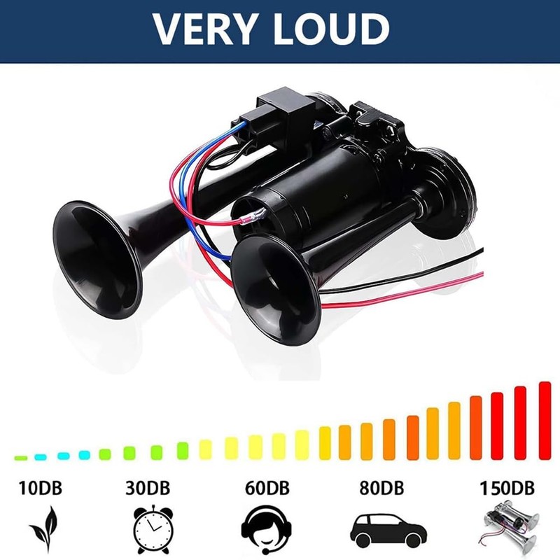 Tuperoymse Horn Kit Car Air Horn Train Horn Kit 12V