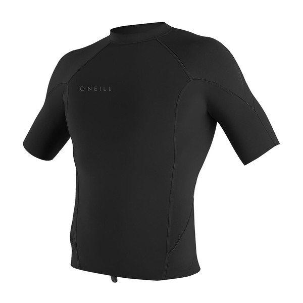 O'Neill Wetsuits Men's Reactor-2 1mm Short Sleeve Top, Black, Medium