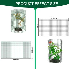 6 Pack Plant Protectors from Animals,14" H X 13" D Metal Mesh Plant Cage Covers with Garden Plant Outdoor for Flower Vegetable to Keep Animals Out