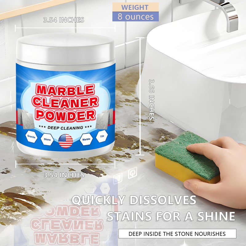 Eyaeyao Granite Countertop Cleaner Powder, Marble Cleaner Powder, Marble Polishing