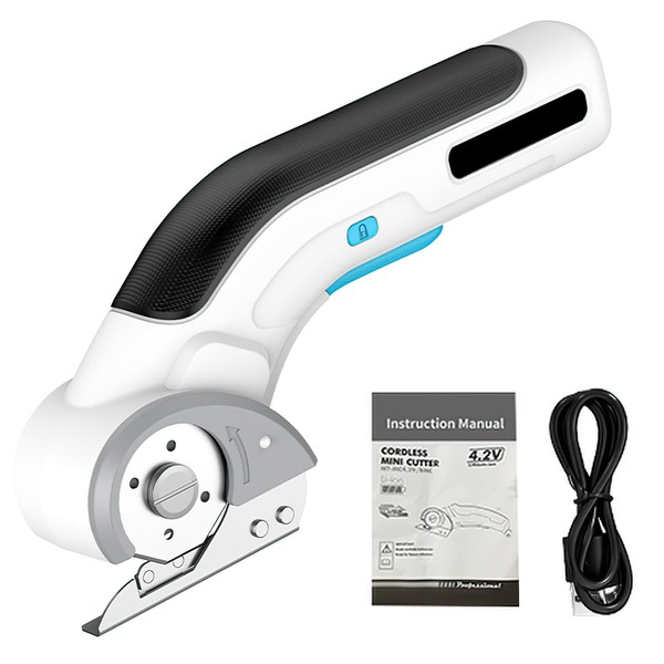 Polegas Cordless Electric Scissors, Lower Noise Rechargeable Powerful Fabric Cutter,