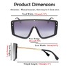 FEISEDY Stylish Oversized Siamese Lens Sunglasses Shield One Piece Metal