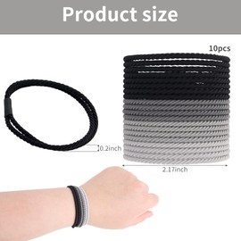 10 Pcs Hair Tie Threaded Thin Hair Elastics No Damage Ponytail Holders Hair Accessories With All Day Hold No Snagging, Dents, Breakage Hair Tie Pack Box-Packed